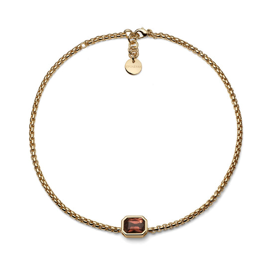 Collana Unoaerre Joya bronzo con catena e cristallo marrone MISURA UNICA