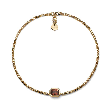 Collana Unoaerre Joya bronzo con catena e cristallo marrone MISURA UNICA