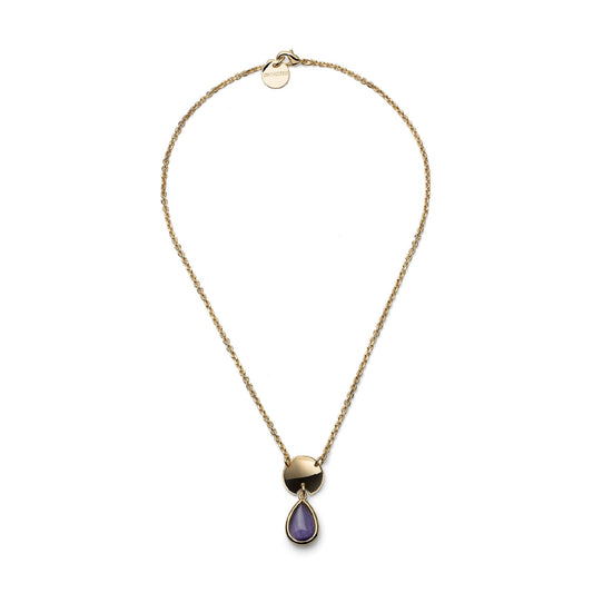 Collana girocollo Unoaerre Joya bronzo dorato con goccia viola MISURA UNICA