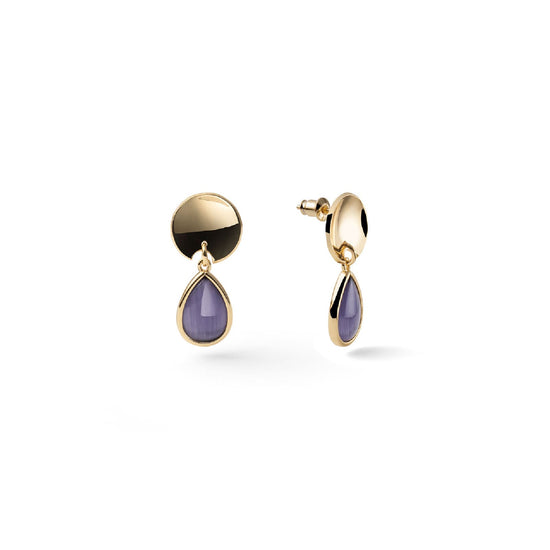 Orecchini pendenti Unoaerre Joya in bronzo a goccia viola MISURA UNICA
