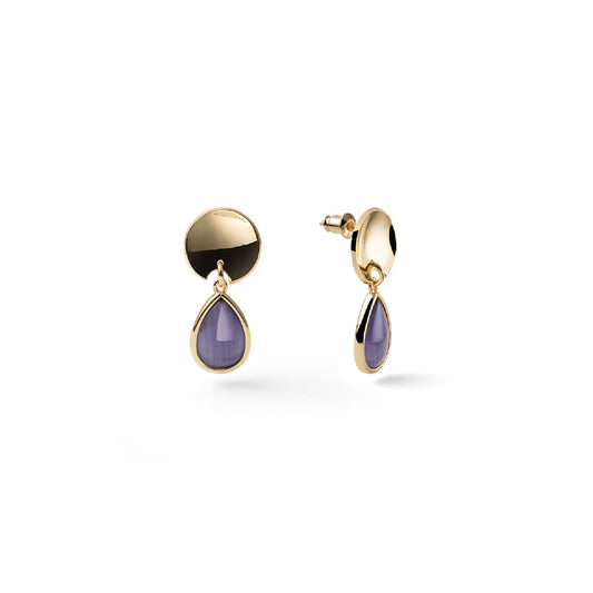 Orecchini pendenti Unoaerre Joya in bronzo a goccia viola MISURA UNICA