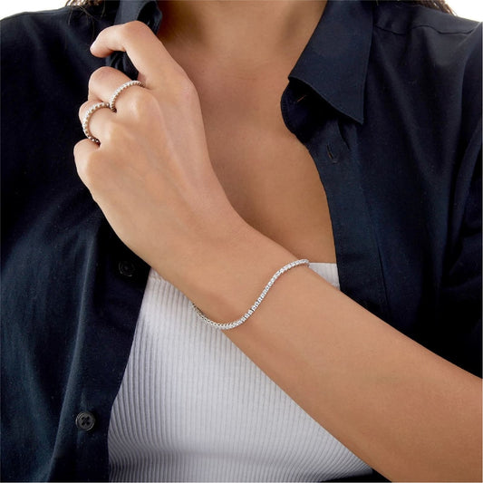 Bracciale tennis Unoaerre in argento e zirconi bianchi 17 cm 17 cm
