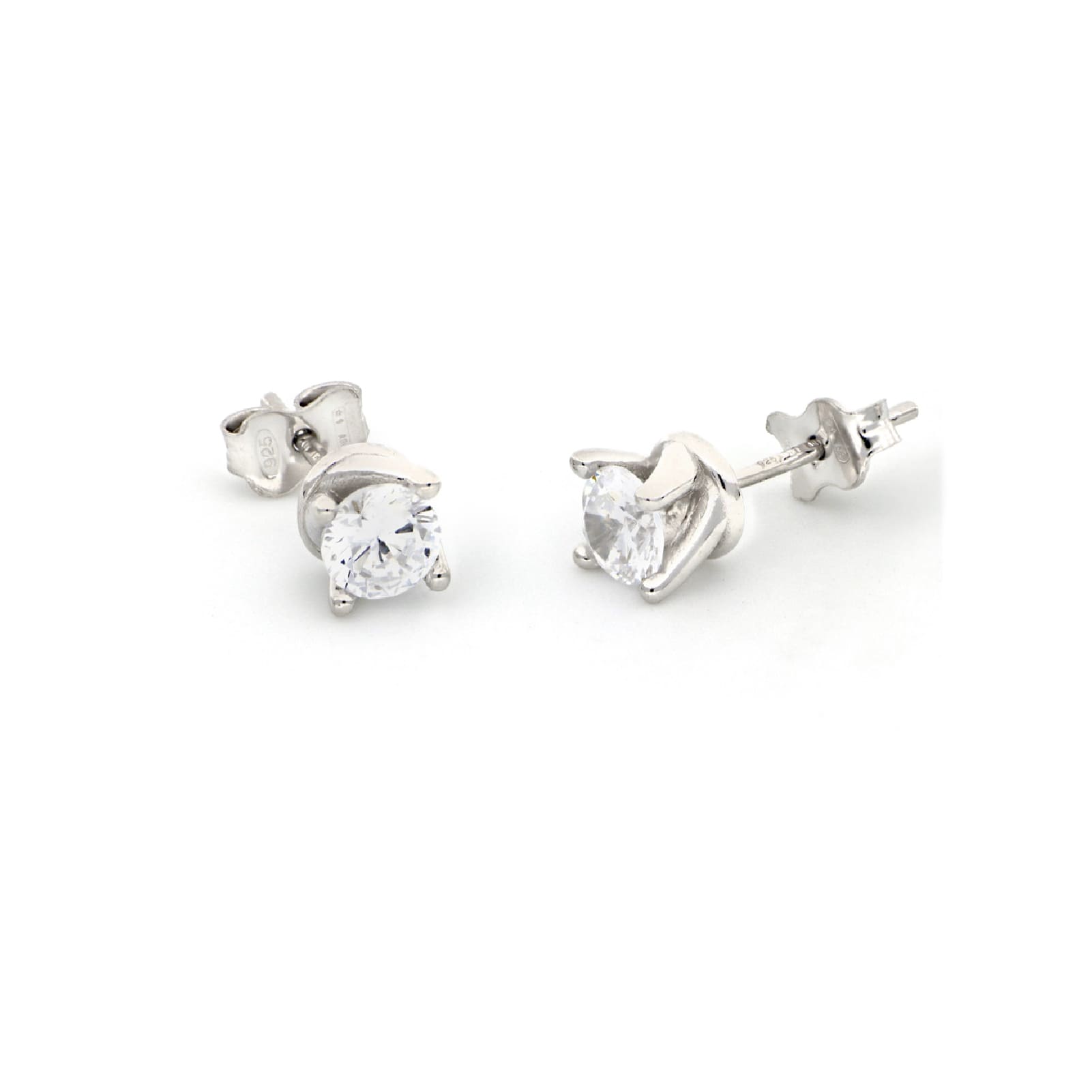 Orecchini punto luce Unoaerre in argento con zirconi 5 mm MISURA UNICA