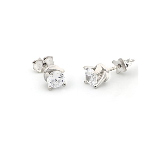 Orecchini punto luce Unoaerre in argento con zirconi 5 mm MISURA UNICA