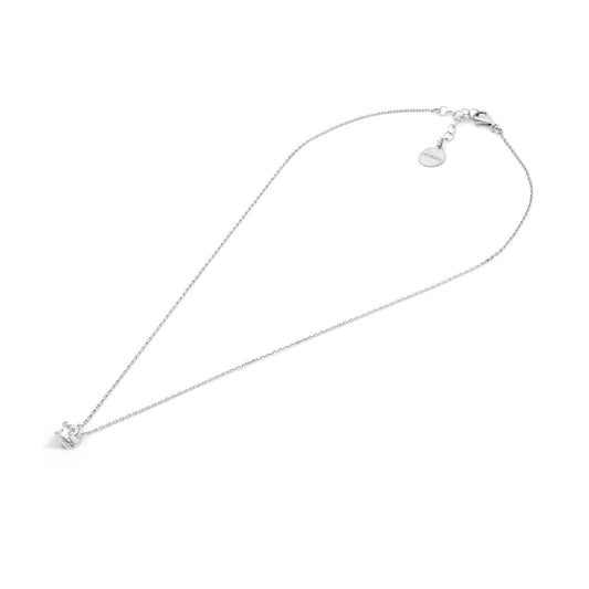 Collana Unoaerre in argento con zircone bianco pendente 5 mm MISURA UNICA