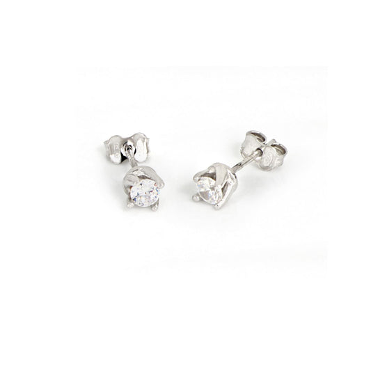 Orecchini punto luce mini Unoaerre argento con zirconi 4 mm MISURA UNICA