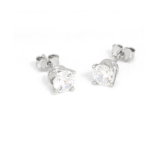 Orecchini punto luce maxi Unoaerre argento con zirconi 6 mm MISURA UNICA