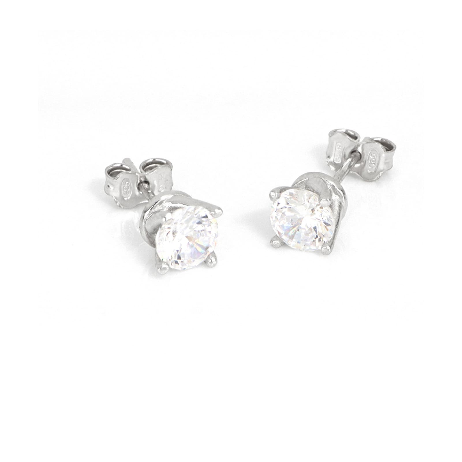 Orecchini punto luce maxi Unoaerre argento con zirconi 6 mm MISURA UNICA