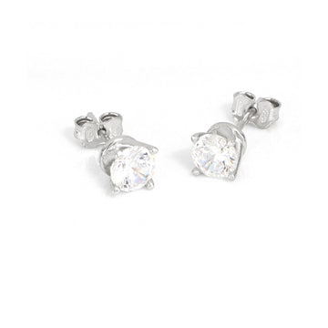 Orecchini punto luce maxi Unoaerre argento con zirconi 6 mm MISURA UNICA