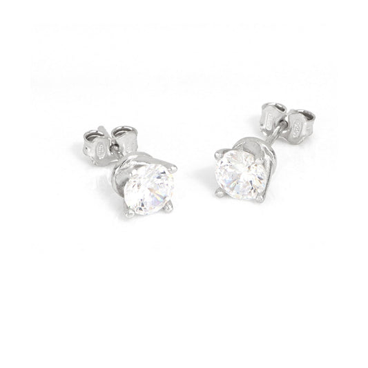 Orecchini punto luce maxi Unoaerre argento con zirconi 6 mm MISURA UNICA