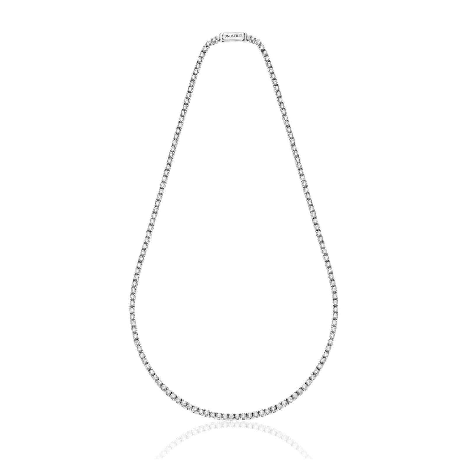 Collana Tennis Unoaerre in argento con zirconi bianchi 38 cm MISURA UNICA
