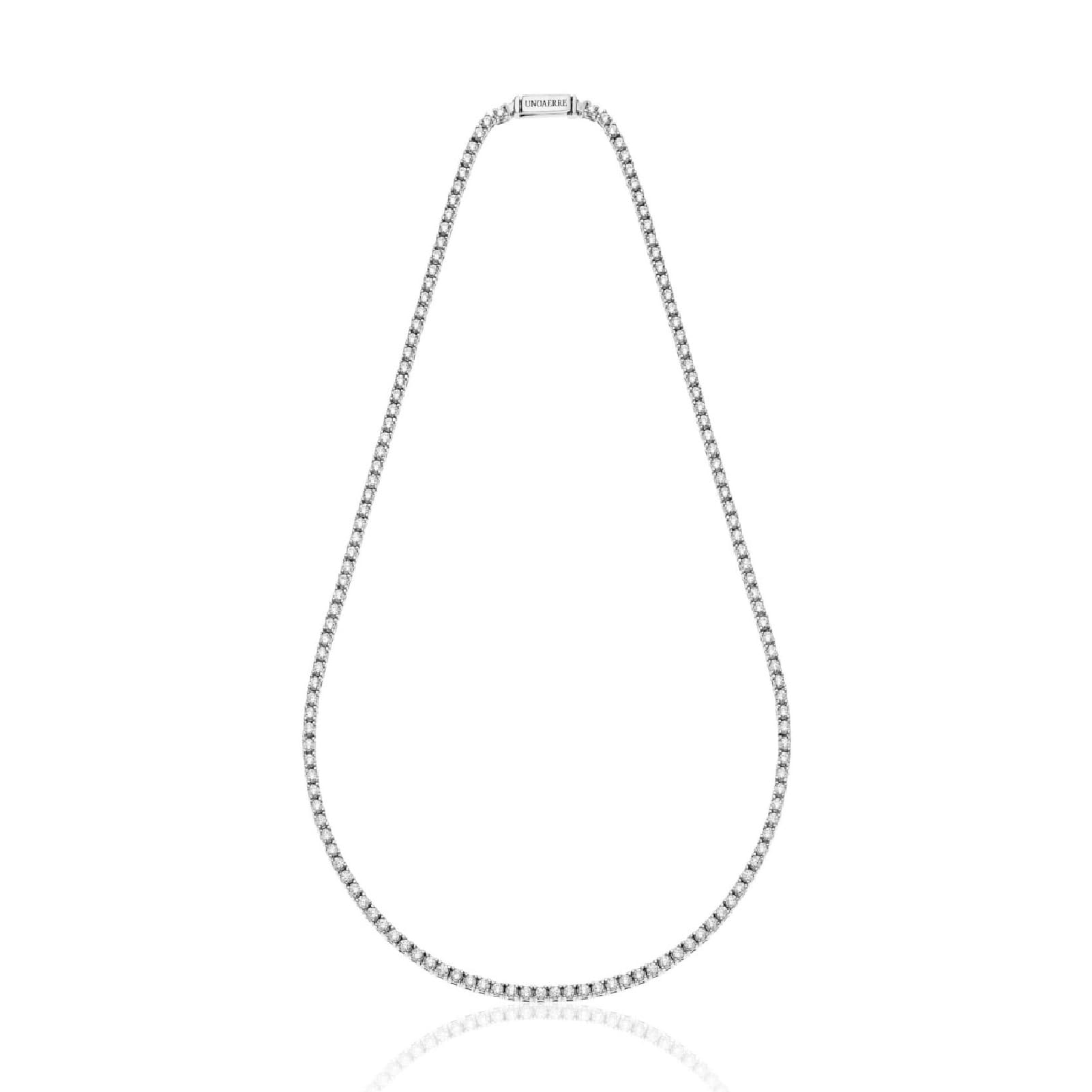 Collana Tennis Unoaerre in argento con zirconi bianchi 41 cm MISURA UNICA