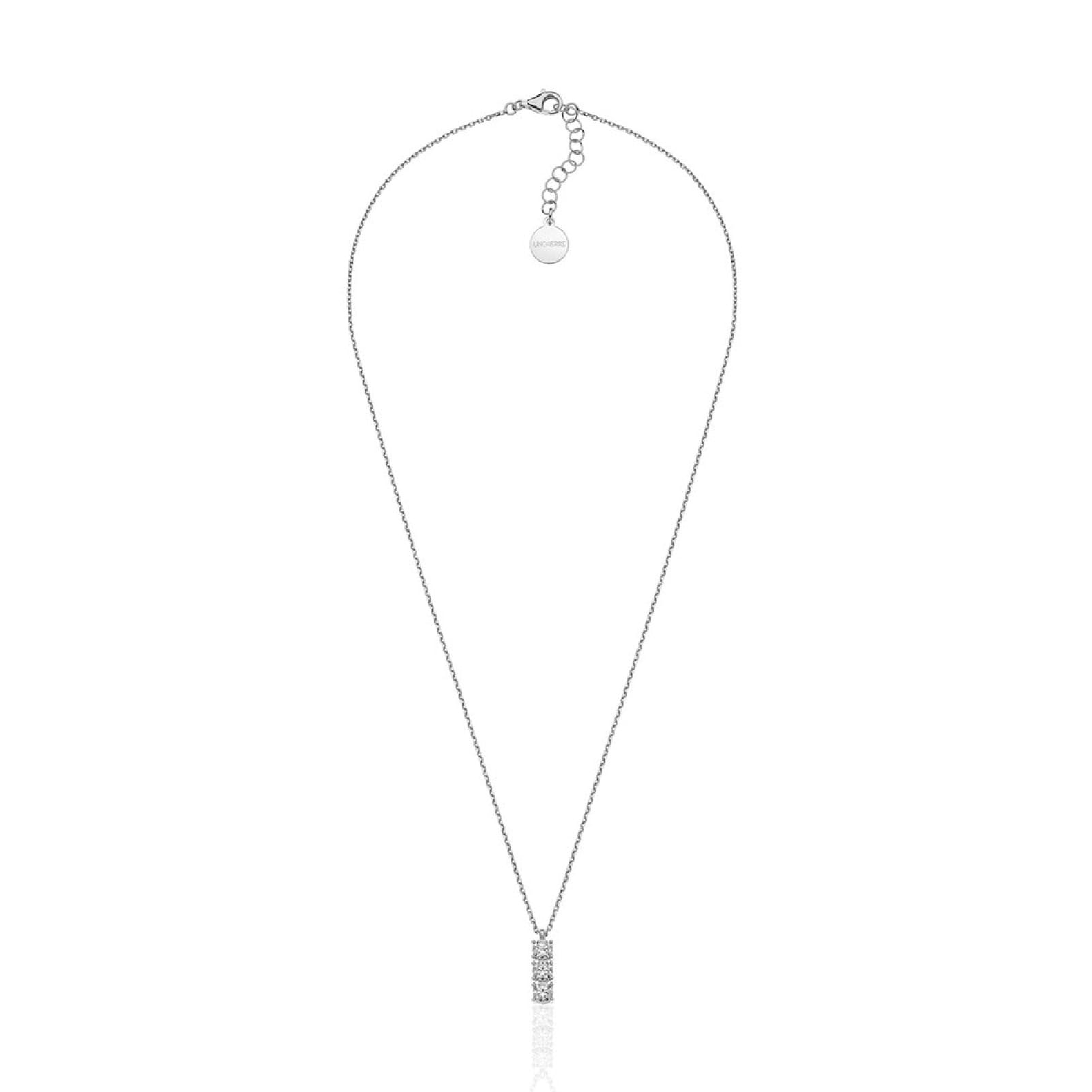 Collana trilogy Unoaerre in argento con tre zirconi bianchi MISURA UNICA