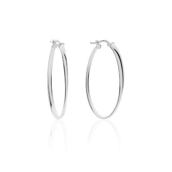 Orecchini ovali grandi Unoaerre in argento rodiato da donna MISURA UNICA