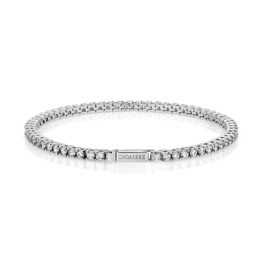 Bracciale tennis Unoaerre in argento rodiato e zirconi 17 cm 17 cm