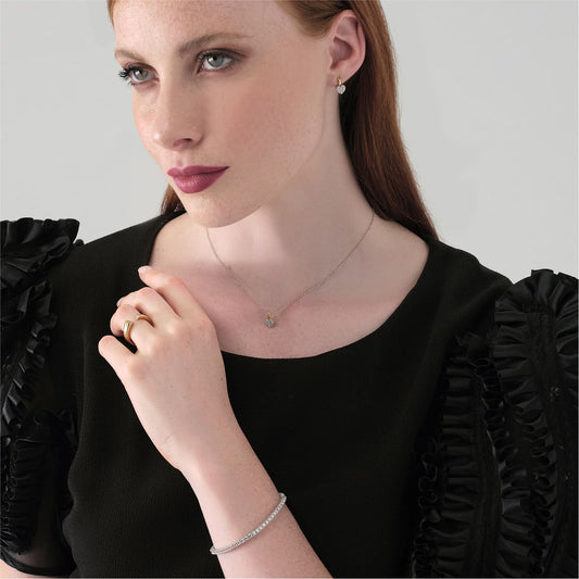 Bracciale tennis Unoaerre in argento rodiato e zirconi 17 cm 17 cm