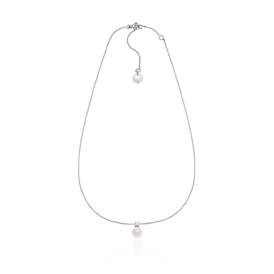 Collana girocollo Unoaerre in argento con perla e zircone MISURA UNICA