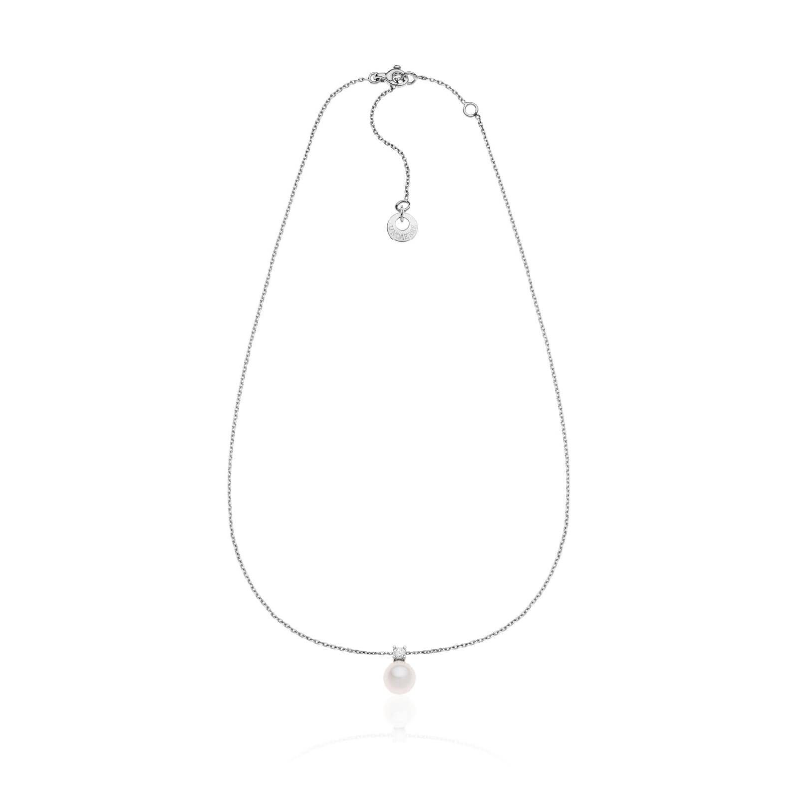 Collana girocollo Unoaerre in argento con perla e zircone MISURA UNICA