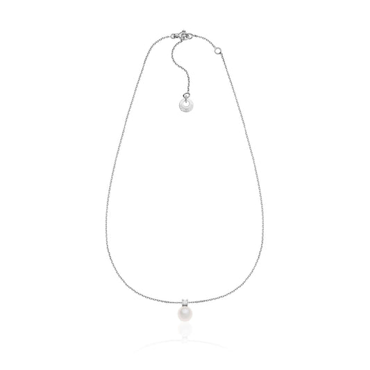 Collana girocollo Unoaerre in argento con perla e zircone MISURA UNICA