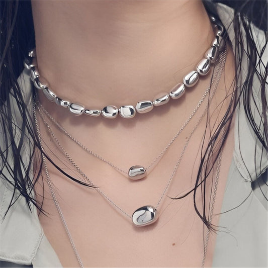 Collana girocollo Unoaerre Fashion Jewellery donna in argento a boule irregolare