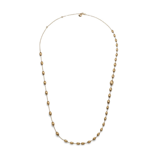 Collana lunga Unoaerre in argento dorato con perle satinate MISURA UNICA