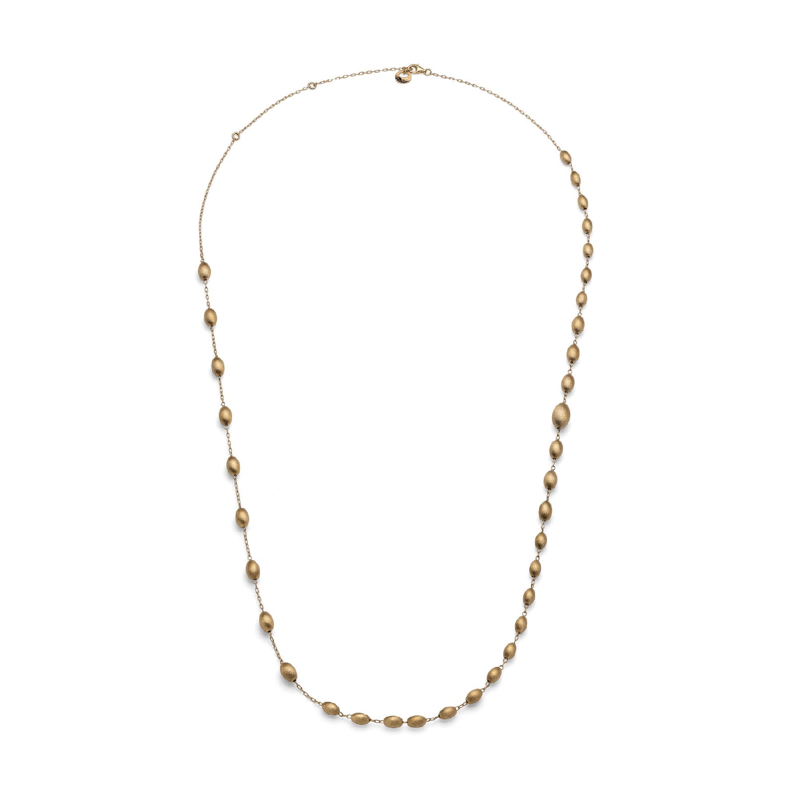 Collana lunga Unoaerre in argento dorato con perle satinate MISURA UNICA