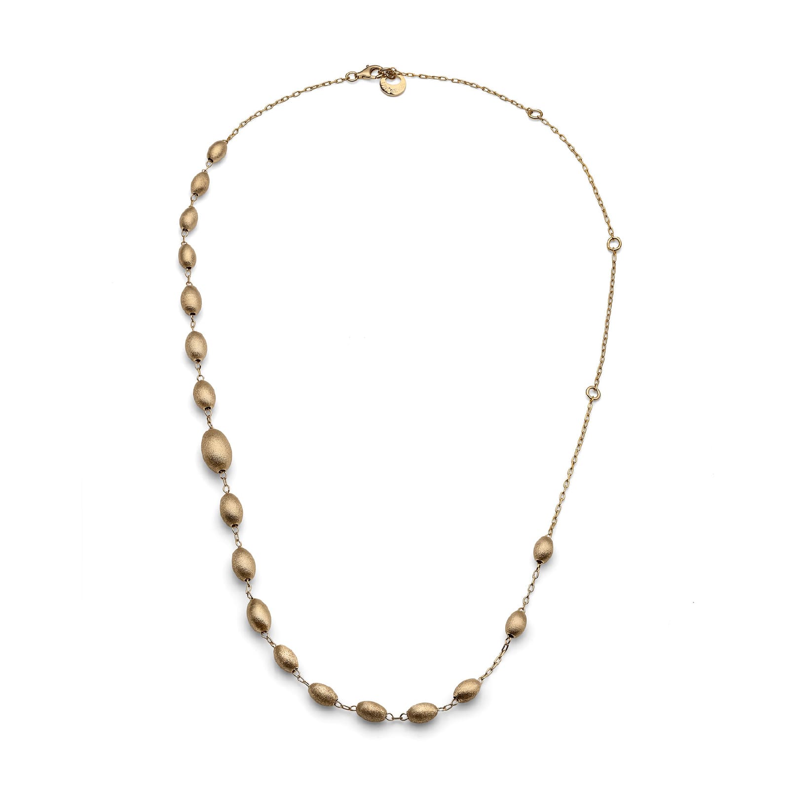 Collana girocollo Unoaerre in argento dorato con dettagli ovali MISURA UNICA