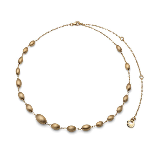 Collana girocollo Unoaerre in argento dorato con dettagli ovali MISURA UNICA