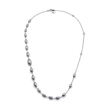 Collana girocollo Unoaerre argento rodiato e perle satinate MISURA UNICA