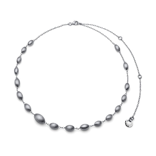 Collana girocollo Unoaerre argento rodiato e perle satinate MISURA UNICA