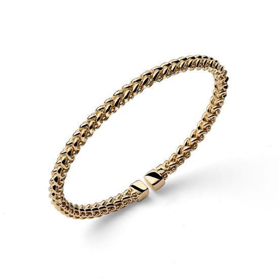 Bracciale Unoaerre in argento dorato maglia chicco di riso Rigido