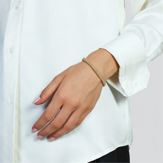 Bracciale Unoaerre in argento dorato maglia chicco di riso Rigido