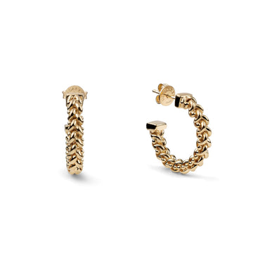 Orecchini Unoaerre in argento dorato maglia chicco di riso MISURA UNICA