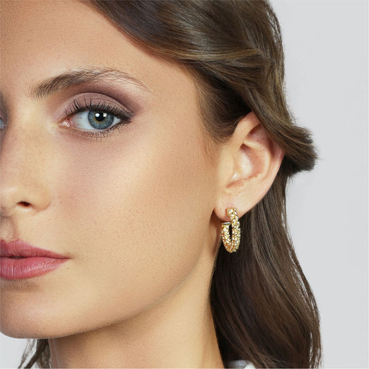 Orecchini Unoaerre in argento dorato maglia chicco di riso MISURA UNICA