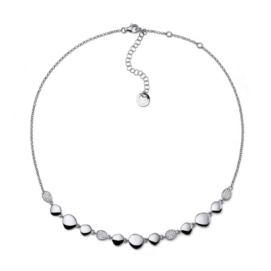 Collana Unoaerre Sparkle con elementi ovali e pavè zirconi MISURA UNICA