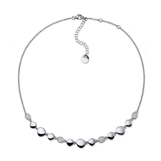 Collana Unoaerre Sparkle con elementi ovali e pavè zirconi MISURA UNICA