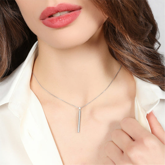 Collana girocollo Unoaerre Luxury in argento pendente zirconi MISURA UNICA