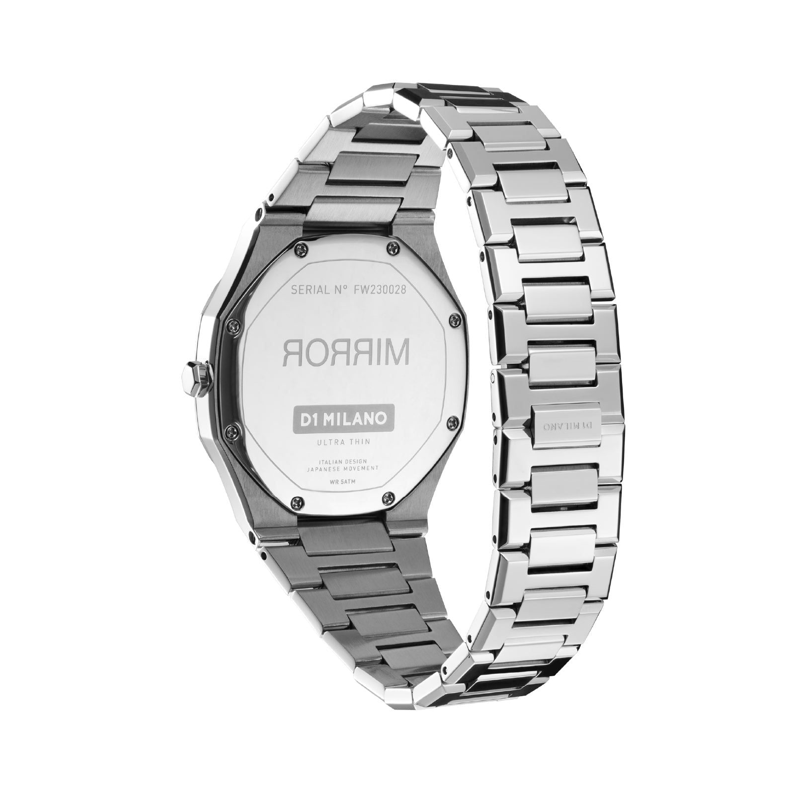 Orologio solo tempo D1 Milano Mirror uomo in acciaio cassa 38 mm UTBU07-3