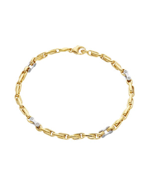 Bracciale catena da uomo JOY Gioielli Oro in oro giallo e bianco 18kt con maglie ovali e rettangolari VAB020GB21