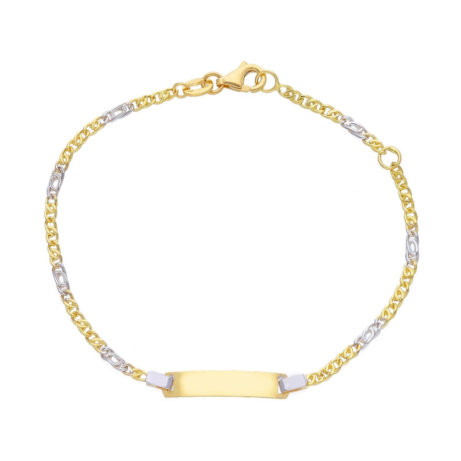 Bracciale bambini JOY Gioielli Oro in oro giallo e bianco con targa VBC050GB15T-1