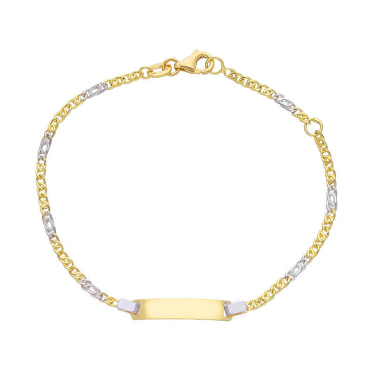 Bracciale bambini JOY Gioielli Oro in oro giallo e bianco con targa VBC050GB15T-1