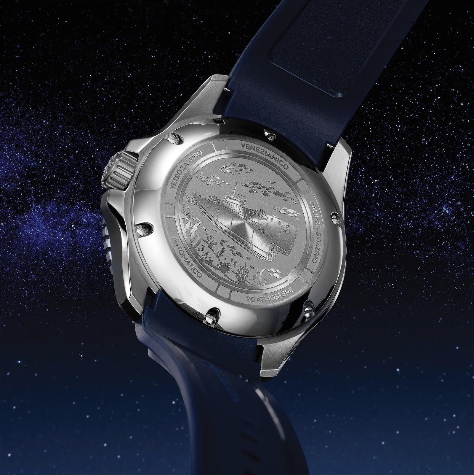 Orologio automatico 42mm Venezianico acciaio gomma blu VE.4521550