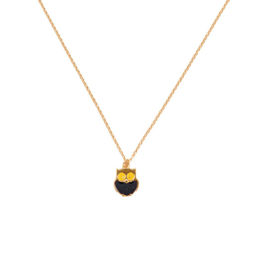 Collana girocollo da donna Versari con gufo di colore nero MISURA UNICA