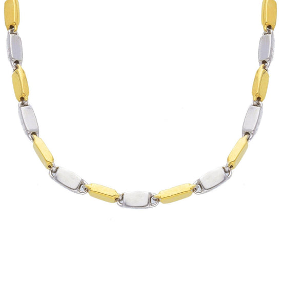 Collana uomo JOY Gioielli Oro in oro giallo e bianco maglie bicolor piatte VIM144GB50-1
