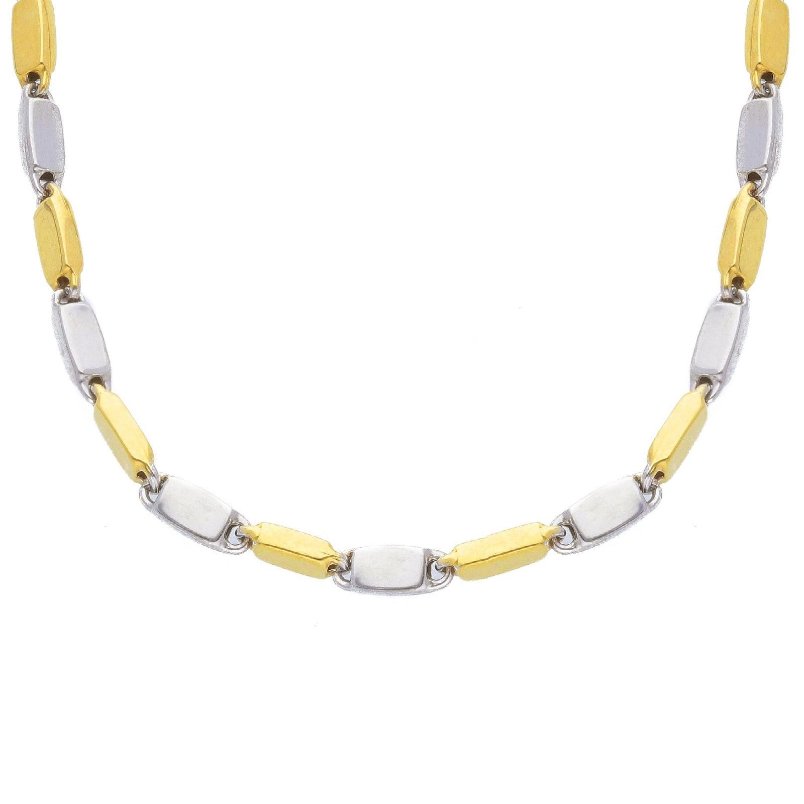 Collana uomo JOY Gioielli Oro in oro giallo e bianco maglie bicolor piatte VIM144GB50-1