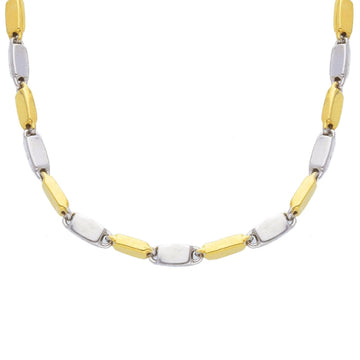 Collana uomo JOY Gioielli Oro in oro giallo e bianco maglie bicolor piatte VIM144GB50-1