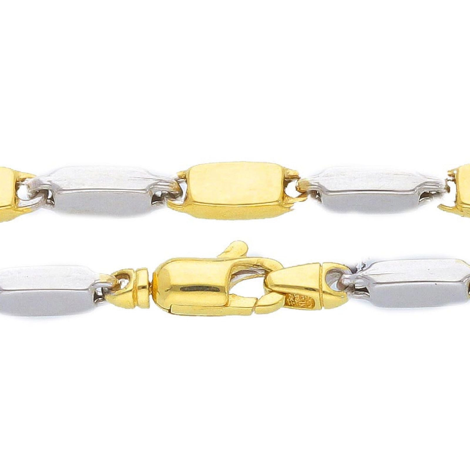 Collana uomo JOY Gioielli Oro in oro giallo e bianco maglie bicolor piatte VIM144GB50-2