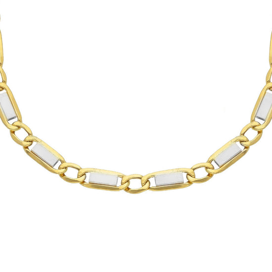 Collana uomo JOY Gioielli Oro in oro giallo e bianco maglie bicolor extrapiatte VTA100GB50-1