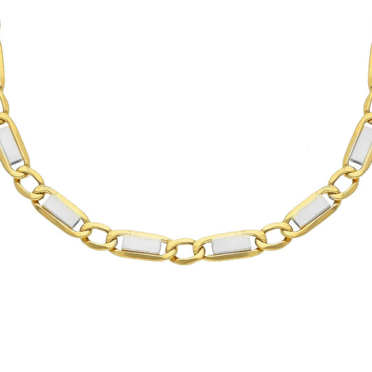 Collana uomo JOY Gioielli Oro in oro giallo e bianco maglie bicolor extrapiatte VTA100GB50-1