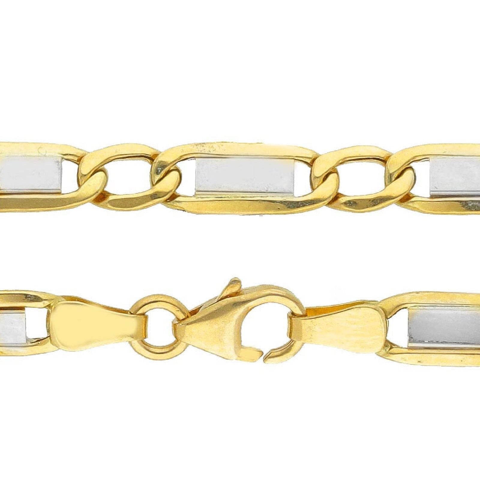 Collana uomo JOY Gioielli Oro in oro giallo e bianco maglie bicolor extrapiatte VTA100GB50-2